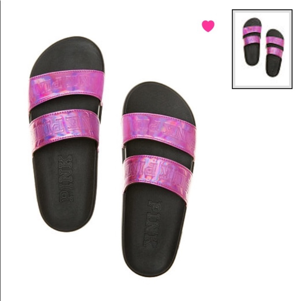 Vs/pink Logo metallic comfort Slides